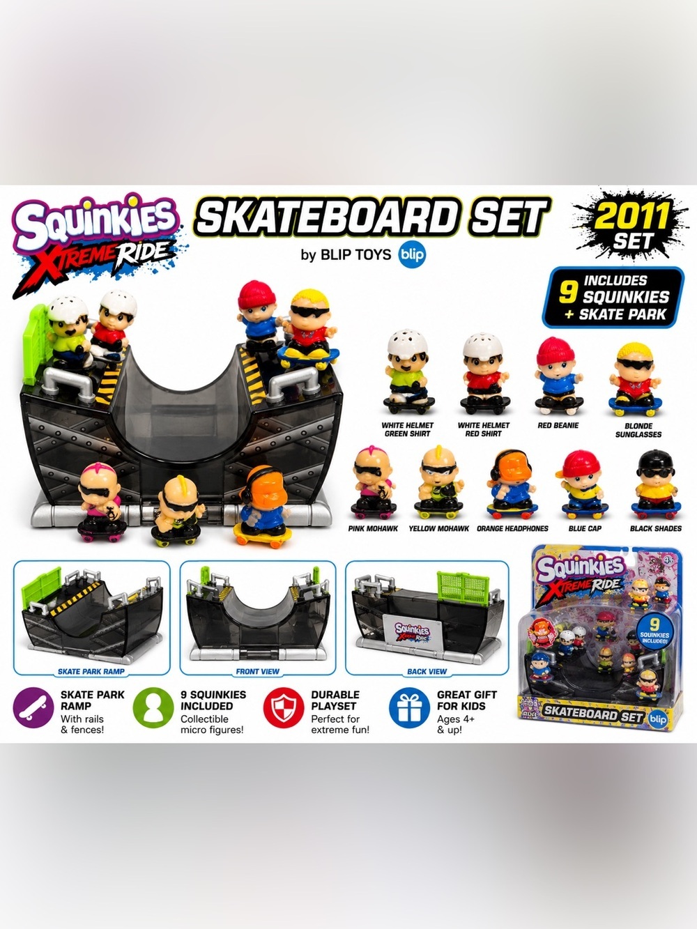 Squinkies Xtreme Ride Skateboard Set - Multi-Color Blip Toys 2011.